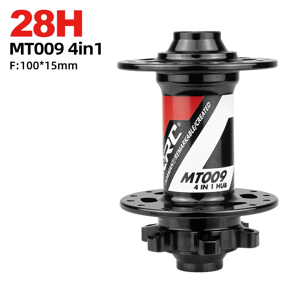 MT009 Boost MTB front disc hub 28H/32H/36H 15x110 or 15x100, QR/Thru Axle, colors