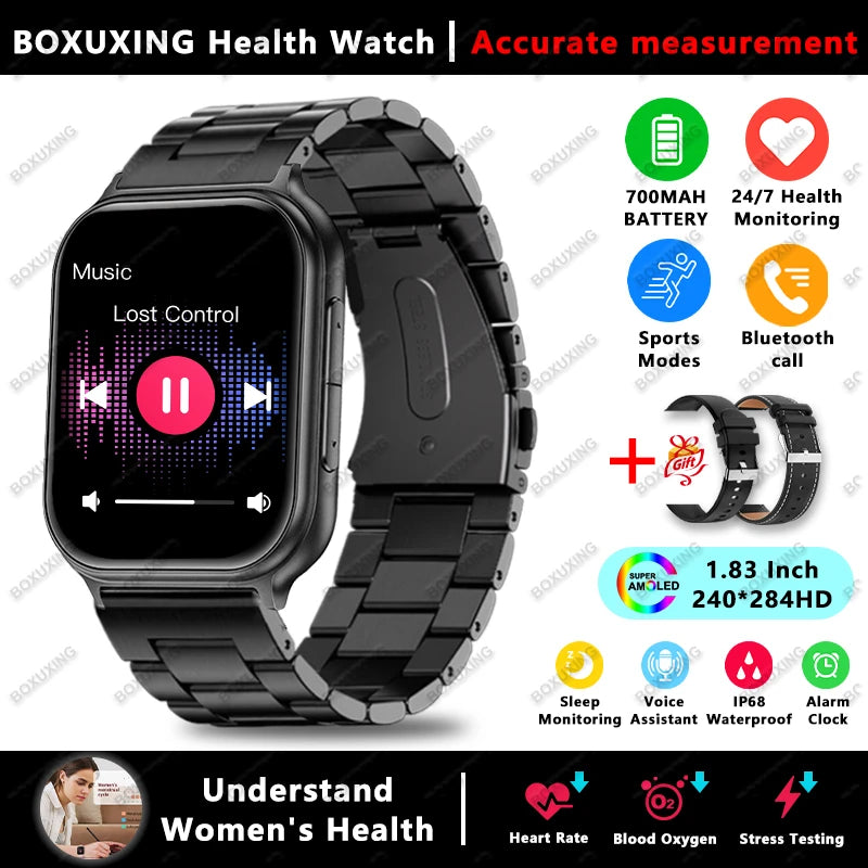 New Bip 6 Pro Sports Smart Watch 700MAH Battery 1.83" AMOLED HD GPS Track IP68 Waterproof Heart Rate Bluetooth Call Smartwatches