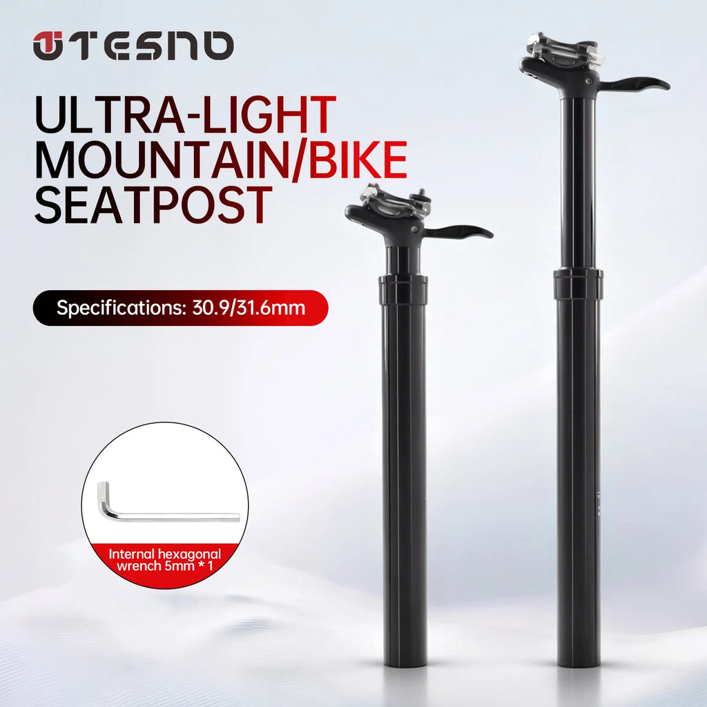 TESNO MTB Road Bicycle Shock Absorber Seatpost Tube Bikes Seat Post Dropper Manual Travel Height Adjustable Suspension 30.9/31.6