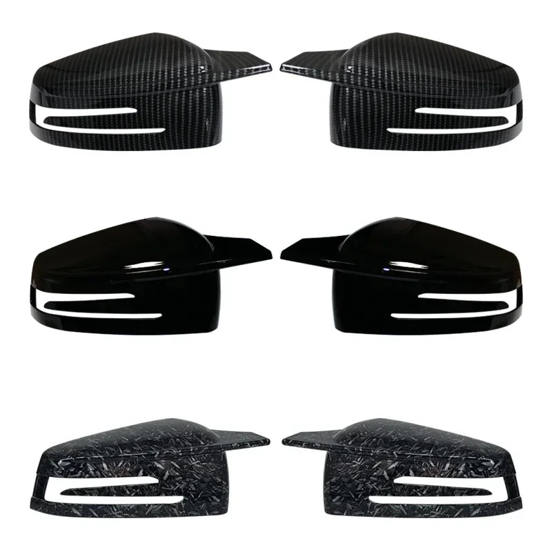 Carbon Fiber Look Black Rearview Side Mirror cover Caps for Mercedes-Benz W176 W246 W204 W212 W221 C117 X204 X156 ABS