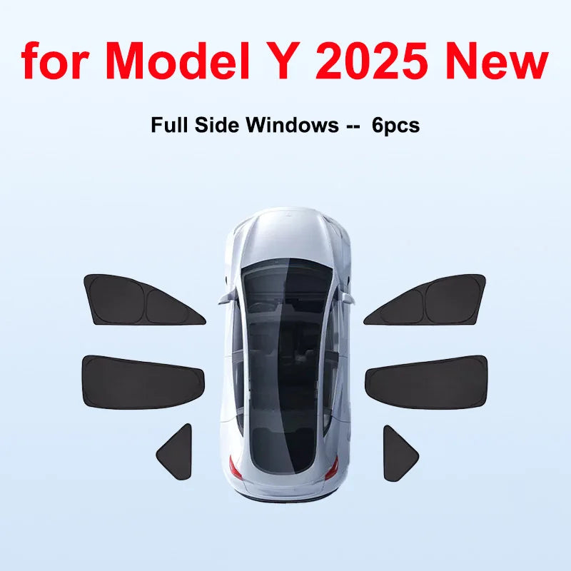 For Tesla Model Y Juniper 2025 2026 Launch Sun Shade Front Rear Side Window Sunshade Windshield Sun Outdoor Camping Accessories