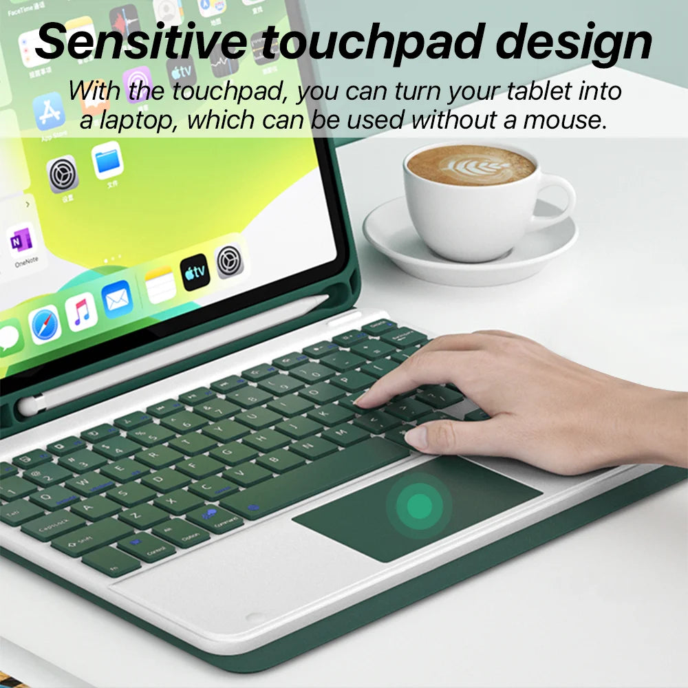 For IPad 7/8/9th Case With Wireless Keyboard Mouse For IPad 5/6/10th Air2/3/4/5 Mini4/5/6 Pro11/12.9 Cover With Keyboard Mouse