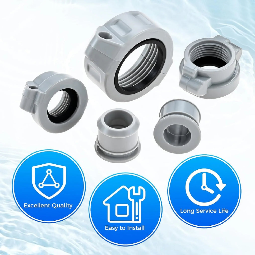 Replacement Inflation Adapter Screw Nut Rubber Seals Connector and Nipple for Coleman Lay-Z-Spa A Coupling Pump & B/C Water Pipe