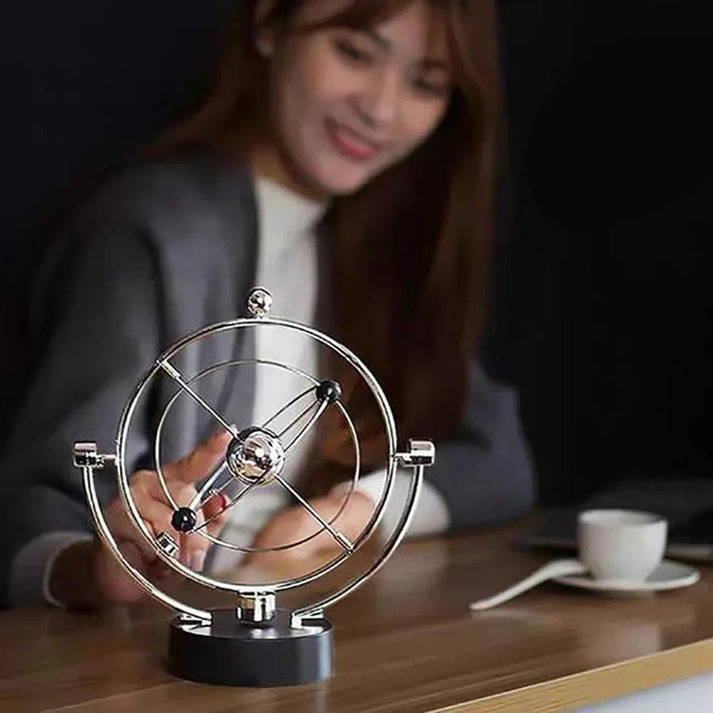 Rotating balance pendulum ball physics simulation desk toy, electronic perpetual motion decor