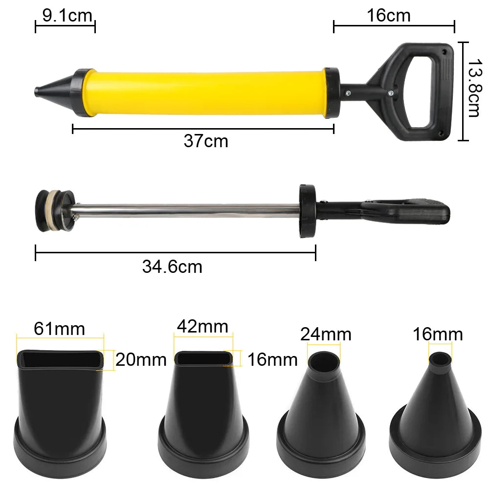 Grouting Gun Grouting Mortar Sprayer Applicator Cement Lime Pump Grout Filling Tools Caulking Gun With 4 Nozzles