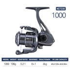 TSURINOYA METIS 1000 2000 3000 Spinning Fishing Reel 8kg Drag Lure Reel Lightweight 8+1 Bearings Bass Saltwater Fishing Coil