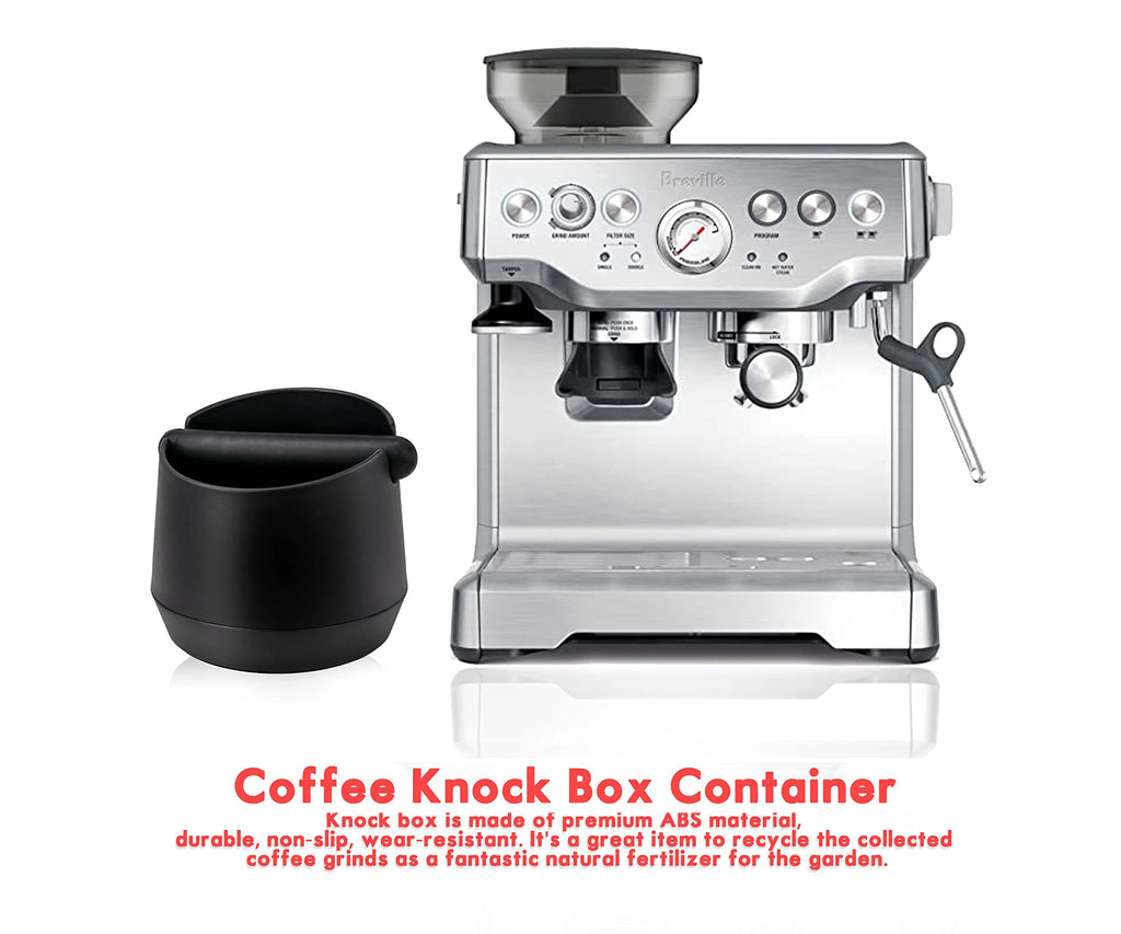 Leeseph Coffee Knock Box Residue Dump Container, Non-slip Durable Barista Grinding Waste Collection Box Fat Body with Knock Bar