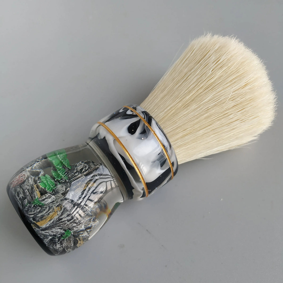 DSCosmetic 30mm Boar Bristle Shaving Brush, Resin Handle Wet Shaving - Black Great Wall