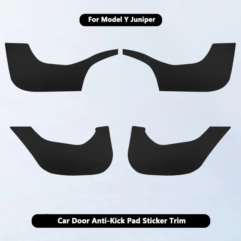 Car Door Anti-Kick Pad For Tesla Model Y Juniper 2025 Leather Sticker Trim Kit Side Door Protector Cover Car Interior Decoration