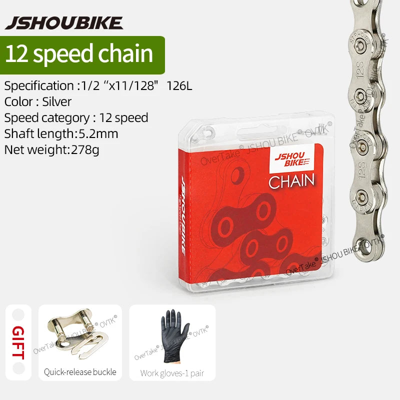 JSHOUIKE 1/6/7/8/9/10/11/12Speed  Chain Mountain Road Bike Electroplating rust prevention MTB Variable speed chain bicycle Parts