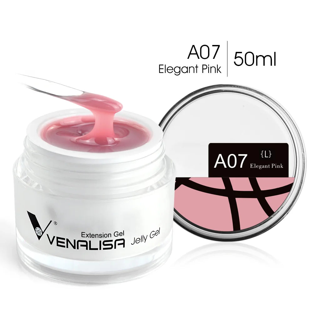 VENALISA Jelly Builder Gel 50ml Pink Nude Soak Off UV LED Hard Gel Nail Extension