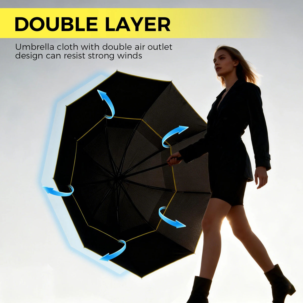 Double Strong Wind Resistant Umbrella Rain Women Large Folding Non-automatic Umbrellas Men Family Travel Business Paraguas