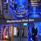 DIY Book Nook Bookshop Kit Mysterious Telephone Booth Wooden Dollhouse with Light Bookshelf Insert 3D Puzzle Decor for Gift