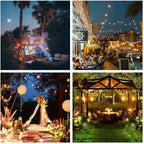 Solar G40 outdoor string lights with remote, shatterproof globe bulbs, IP65 waterproof, 10m 15 bulbs