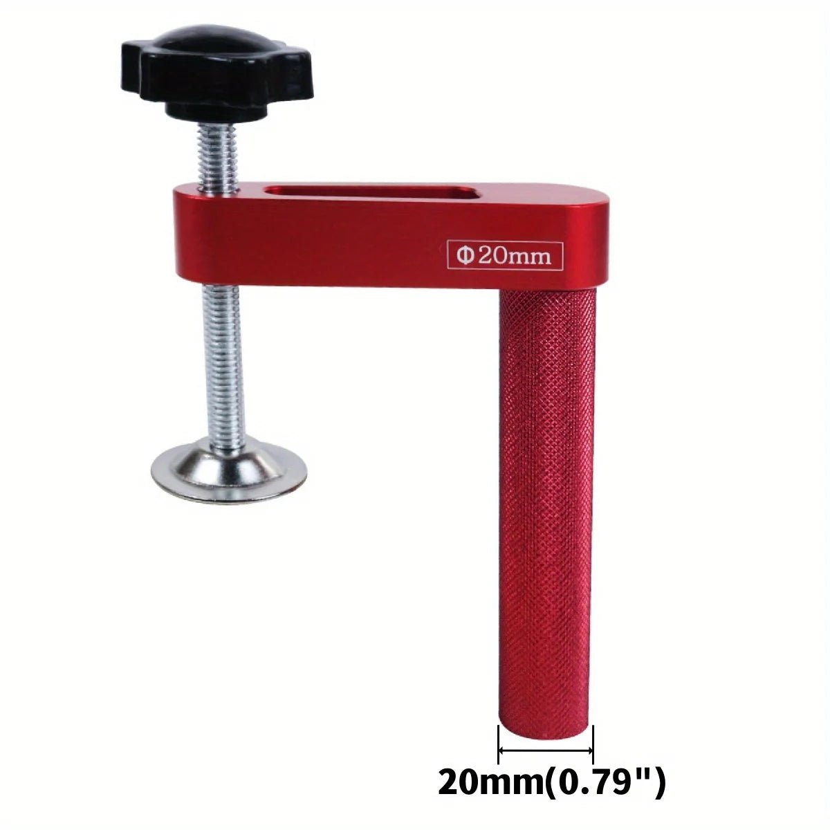 1pc 19mm/20mm Dog Hole Clamp Woodworking Benchtop Bench Dog Clamp Aluminum Alloy (3/4in and 0.79in) Fixed Clip