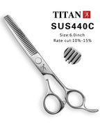 TITAN Hair Thinning Scissors Barber Texturizing Shears, Professional Cutting Tool