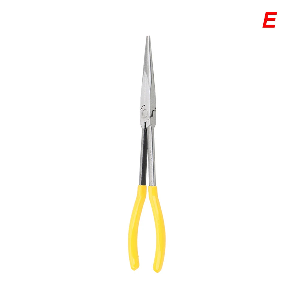 DIY Extra Long Nose Pliers Straight Bent Tip Mechanic Equipment Hand Removal Tools Spanner Clips Auto Care Kit Car Accessories