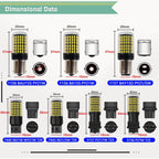 10Pcs BAU15S PY21W 1156 BA15S P21W 7440 W21W T20 7443 W21/5W 3157 1157 BAY15D P21/5W LED Bulb Car Light 2800LM 6000K White 12V