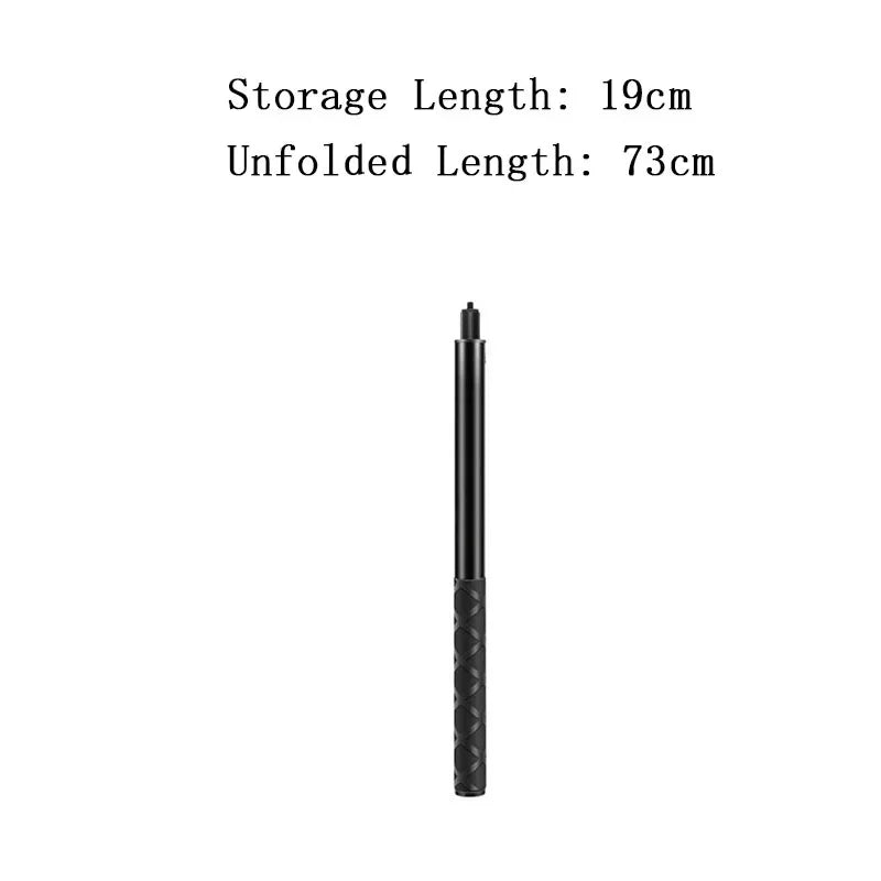 Invisible selfie stick for action cameras, black, 111cm, compatible with Insta360 X5/X4, GoPro 13/12/11, DJI Action 6/5 Pro/4