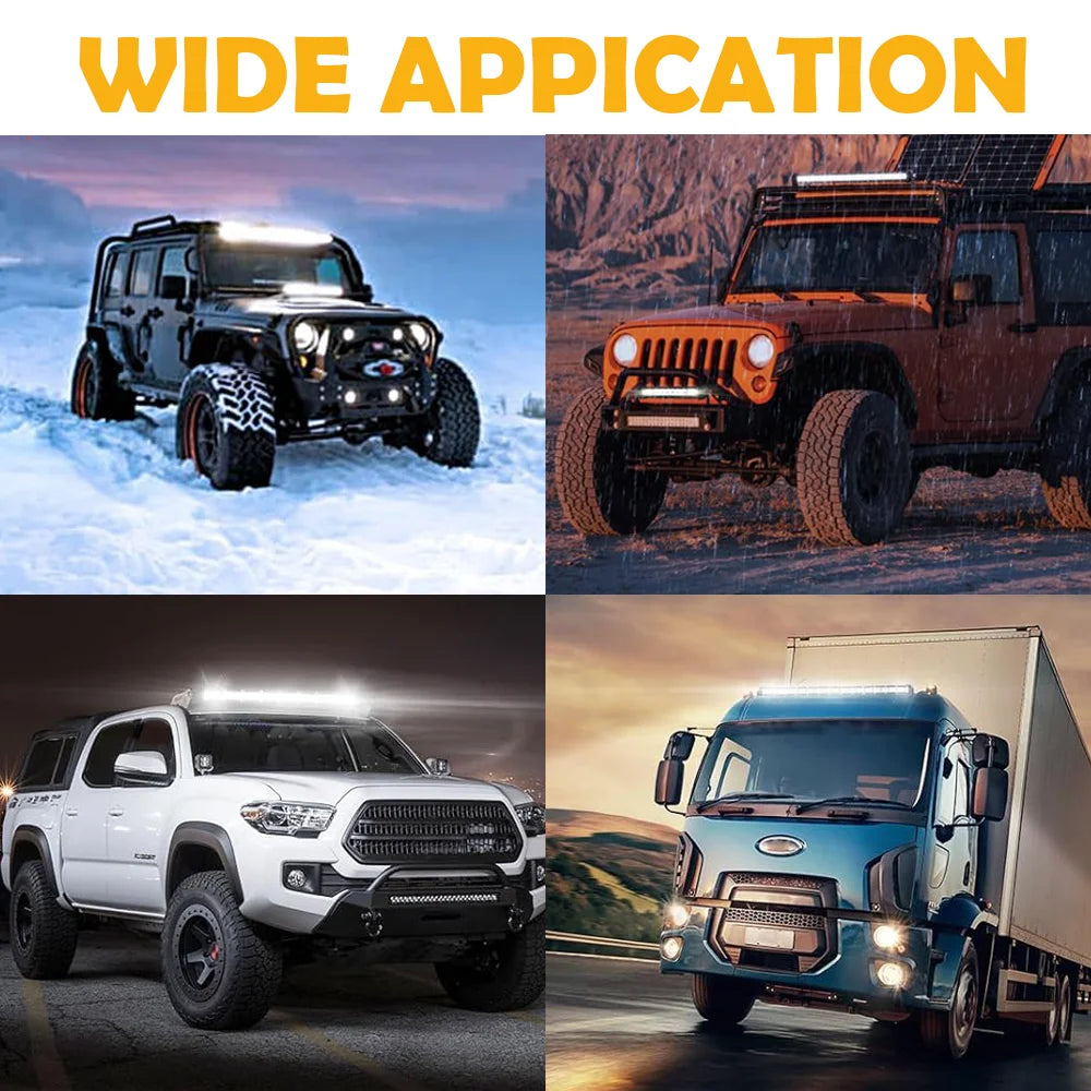 JANLN7 LED Light Off Road Driving Bar Spotlight 21“ 15” 9“ App AI RGB DRL Car Truck SUV ATV UTV Boat 150W 100W 50W 12V 24V