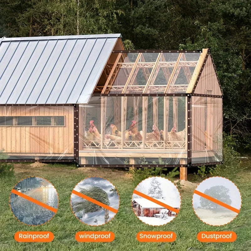 Transparent Waterproof Cloth Rainproof and Sunscreen Tarpaulin - Very Suitable for Garden Courtyard Balcony Sunshade and Camping