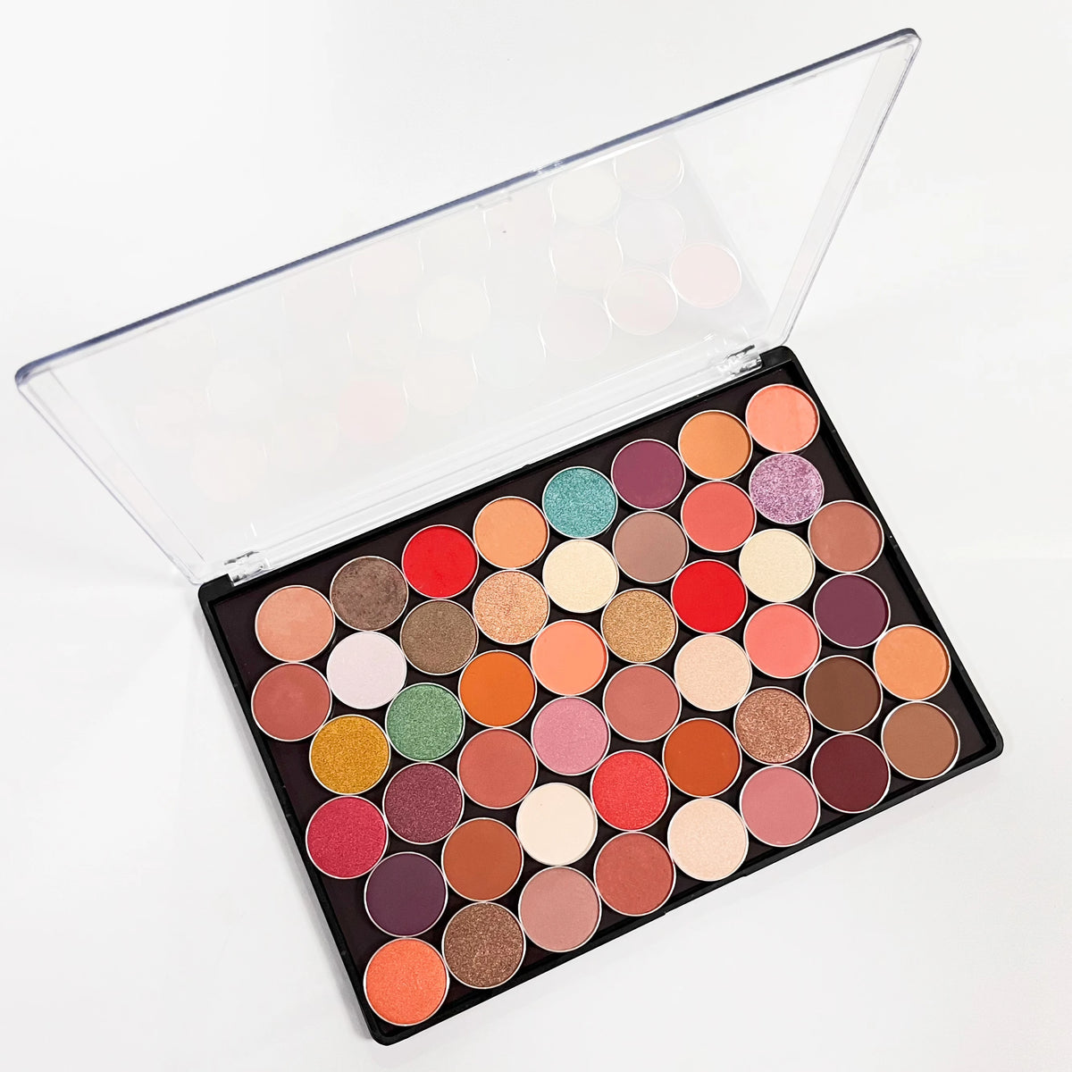 XL Empty Magnetic Eyeshadow Palette Storage Box Clear Lid, 20pcs Metal Stickers, 23.5x16.5cm