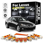 15Pcs Interior LED Light Kit Canbus For Lexus IS IS250 IS300 IS350 IS220D 2006 2007 2008 2009 2010 2011 2012 2013 Car Map Bulbs