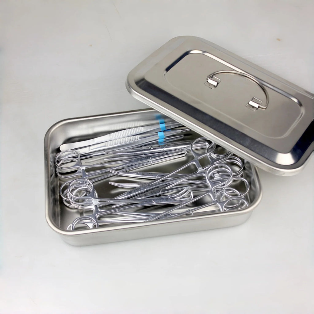 Pet Spay Surgical Instrument Set with Ovarian Retractor & Spay Clamp, 18pc or 24pc