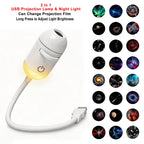 USB Car Atmosphere Projector Light Car Interior Ambient Light LED Starry Star Light Party Decor Romantic Saturn Galaxy Light