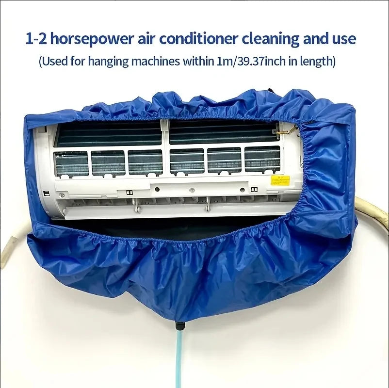 Hanging AC Cleaning Cover Kit, Reusable Dust Water Bag w/ Support Plate, 105cm 2pcs