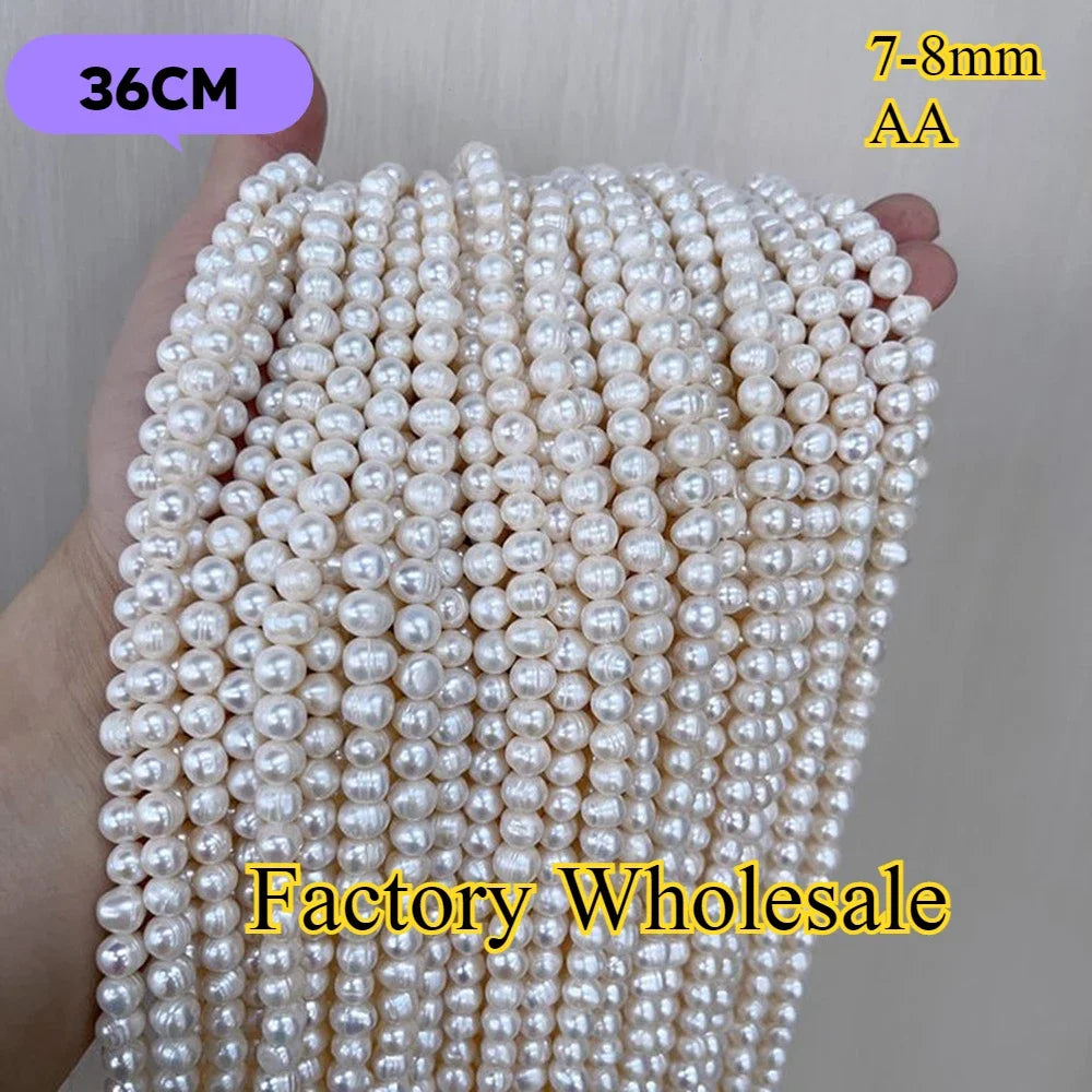 Natural Freshwater Pearl Beads for Jewelry Making, AA Grade, 4-8mm, Round/Rice/Bread/Irregular