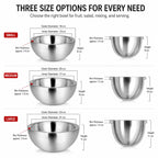 Stainless Steel Double Wall Insulated Serving Bowl for Ice Chilling, 16/20/24cm