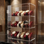 Acrylic storage cabinet used for locking cosmetics and perfume lipstick small items is handmade, dust-proof, anti loss
