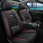 Universal Faux Leather Front Car Seat Cover, Easy-Clean Comfort Fit - Black/Red/White