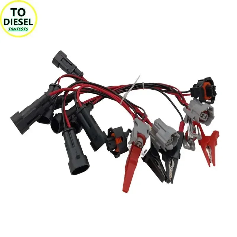 7pcs/Lot Common Rail Injector Tester Cable for Bosch Denso Delphi Siemens Diesel Nozzle Adapter Plug Cables Harness Cord