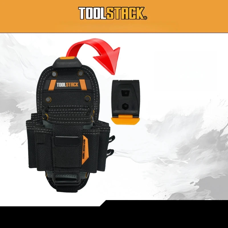 TOOLSTACK Technician's Pouch Multi-Pocket Durable Quick Hanging Waist Bag Screwdriver & Pliers Tool Organizer for Electrician
