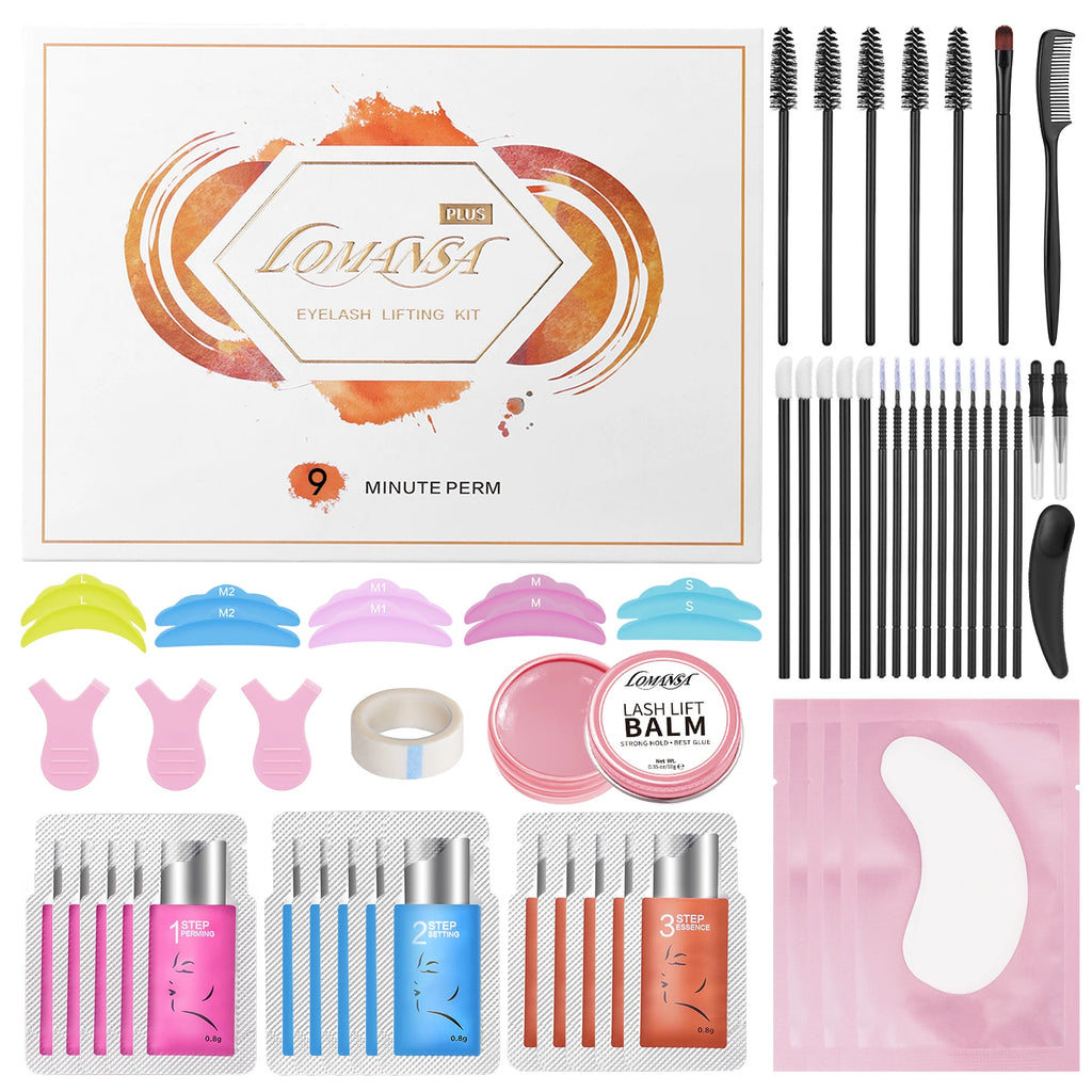 Lomansa Lash Lift Eyelash Lift Kit 8-12 Minutes Instant Lifting Perming Curling For Eyebrow Eyelashes Perm Kit Lasts 6-8 Weeks