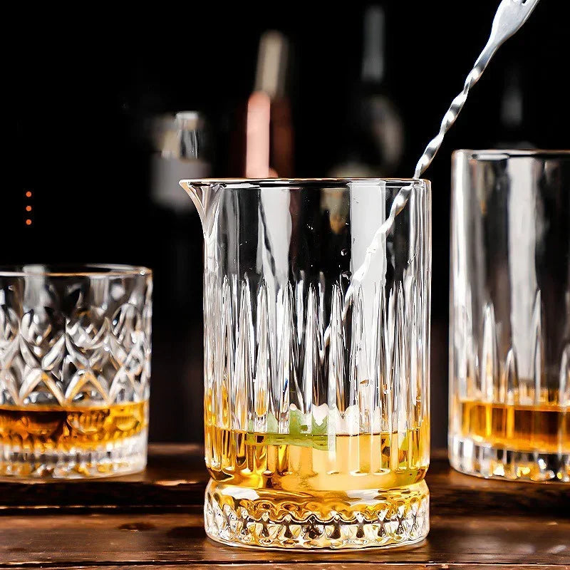 JUSTINLAU Cocktail Mixing Glass Stirring Cup, Whiskey Cocktail Bar Tool - Style Options