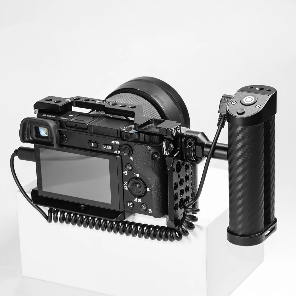 Camera Cage Top / Side Handle Grip With Trigger Shutter Control Cable for Sony Canon Nikon Fuji DSLR Carbon Fiber Grip Bracket