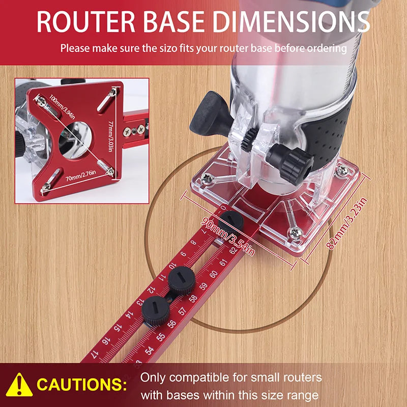 3 In 1 Router Milling Groove Bracket Woodworking Cutting And Milling Circular Tool Auxiliary Circular Drilling Tools