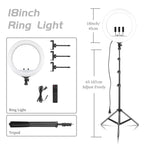 SH 18 Inch Knob Ring Light LED Selfie Video Lamp With Tripod Stand Phone Clip For YouTube Live Lighting Photo Photography Studio