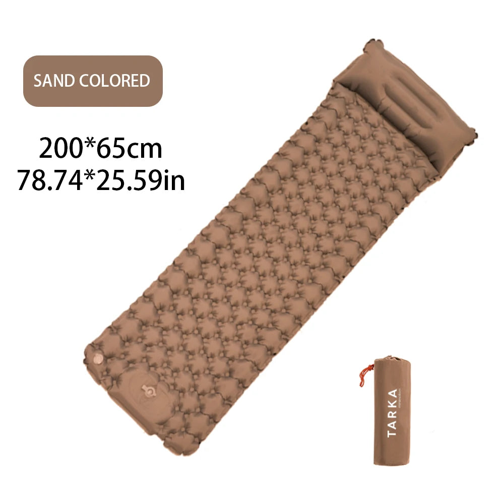 TARKA 2m Lengthen Inflatable Mattress Outdoor Camping Self-Inflating Mats Spliceable Hiking Fishing Sleeping Pad Air Chusion