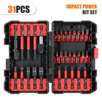 31pcs Electric Screwdriver Bit Set Durable Alloy Oil-Rubbed Finish Waterproof Includes Phillips Hexagon Torx Sockets With Case