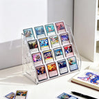 4 Tier Acrylic Trading Card Display Stand, Holds 16 Graded Cards Clear Shelf for PSA BGS SGC Slabs, Toploaders, TCG Sports Cards
