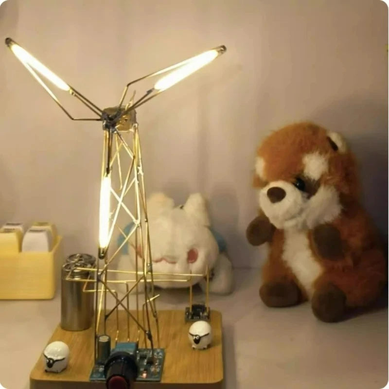 Windmill Light DIY Material Package, Desktop Decoration Glowing Ornaments, Super Atmospheric and Fun Gifts
