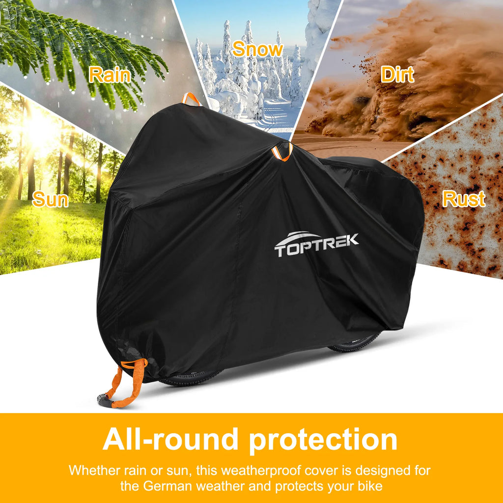 Toptrek Bike Cover 210D High Quality Bicycle Protector Multipurpose Rain Snow Dust Waterproof New All Weather Protective Covers
