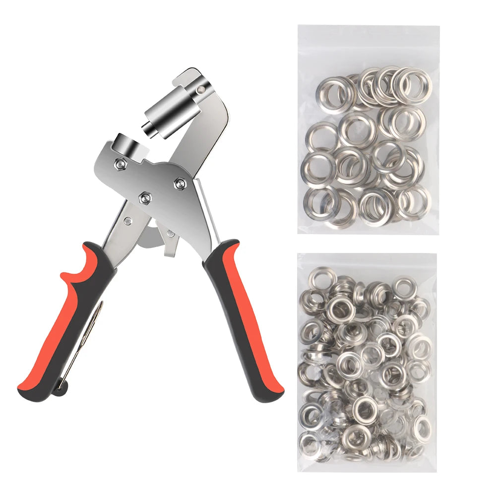 Handheld Hole Punch Eyelet Installation Tool 3/8 Inch 10mm Grommet Eyelet Plier Kit Metal Air Hole Rivet Plier