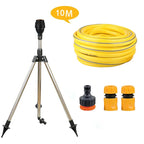 360-Degree Garden Automatic Rotating Sprinkler Stainless Steel Tripod Set Irrigation Stand Water Jet Garden Lawn Sprinkler Tool