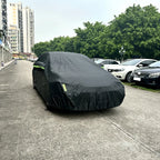 Universal full car cover waterproof UV sun rain snow protection, black, zipper, S-XXL