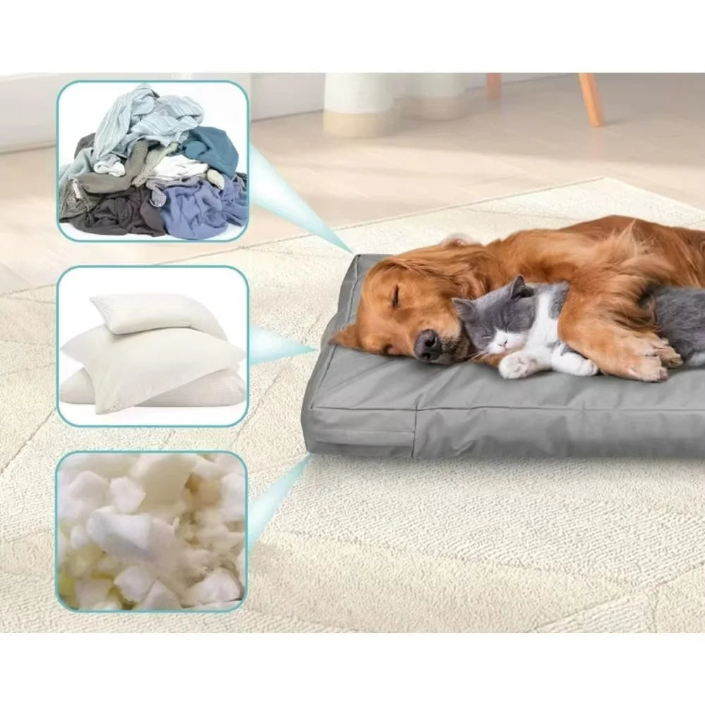 Replaceable Dog Bed Cover Made of Washable And Durable Oxford Fabric, Featuring a Removable Zippered Pet Bed Mattress Cover
